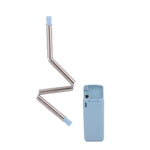 Foldable Stainless Steel Straw - Blue