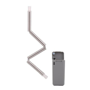 Foldable Stainless Steel Straw - Grey